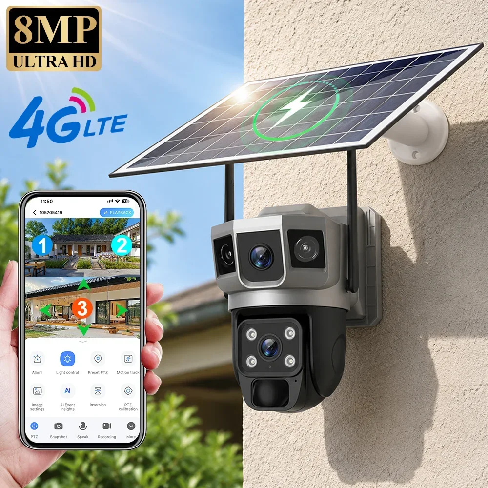 V380 4K 3 Screens 4G Camera So - Home Security La recension och pris