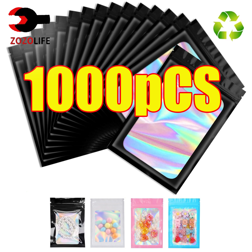 10-1000Pcs Holographic Ziplock - Home Security Laser recension och pris