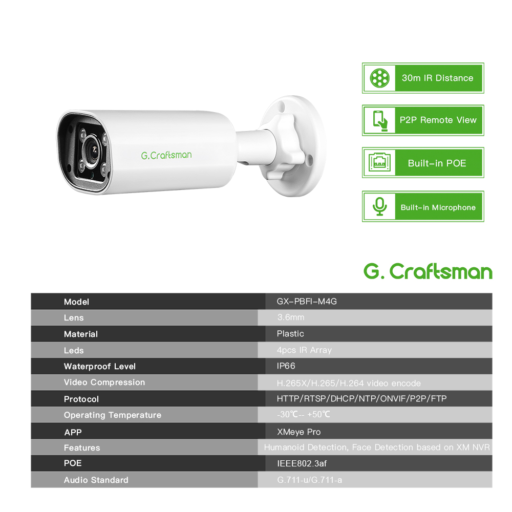 C GC PB 4MP POE IP Camera,Buil - Home Security La recension och pris