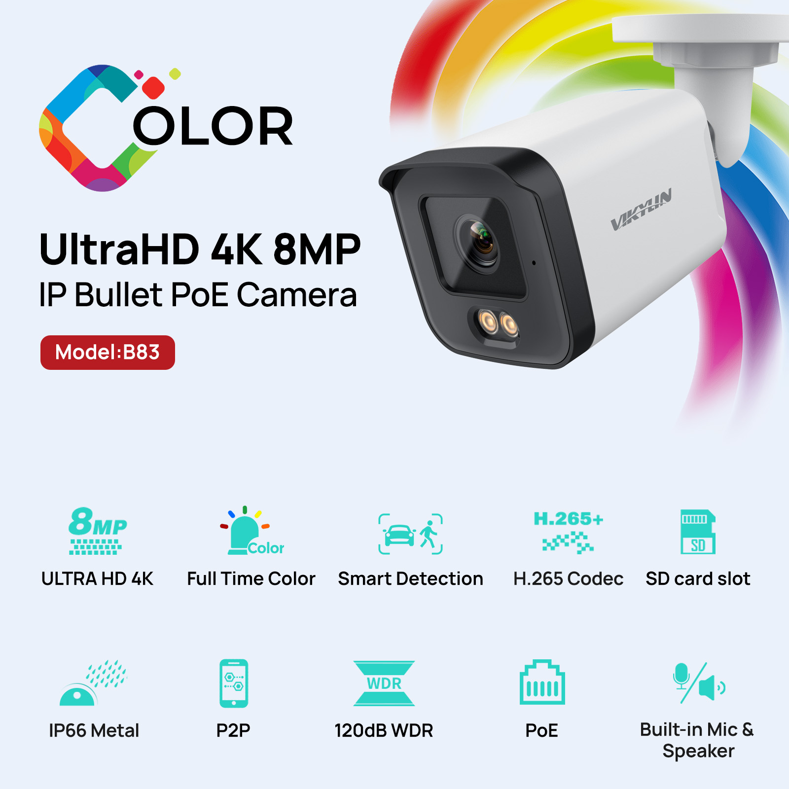 VIKYLIN Full Colo 8MP HD IP Se - Home Security Images recension och pris