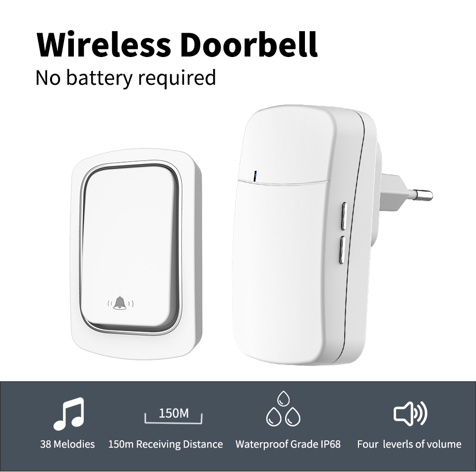 Wireless Doorbell Welcome Chim - Home Security Ring recension och pris