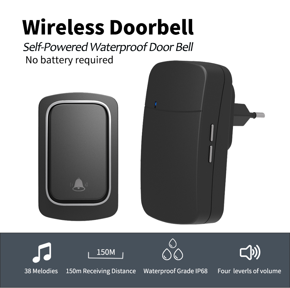Wireless Doorbell Welcome Chim - Home Security Ring recension och pris